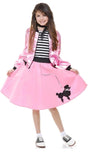Charades Costume Child Bubble Gum Pink Poodle Skirt Size Medium 8-100