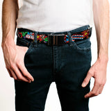 Chrome Buckle Web Belt - Marvel Characters Stacked- WAV011