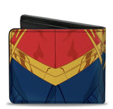 Captain Marvel Character Close-Up Front  Back Bifold Buckle Down Wallet Marvel