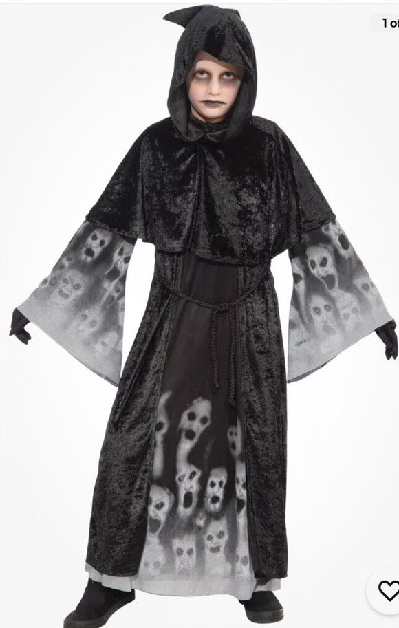 Forgotten Soul Child Hooded Costume Black Capelet & Robe Youth Med 8-10