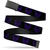 Black Buckle Web Belt - Black Panther Avengers Icon- WAV093 Marvel