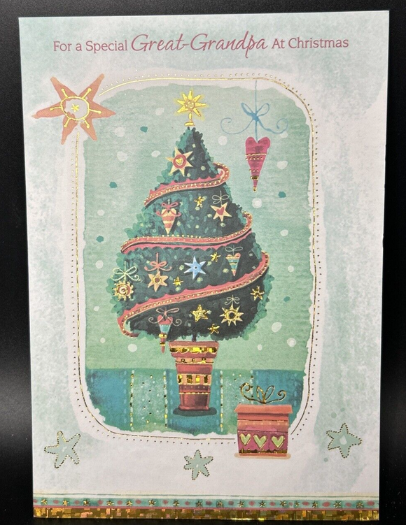 Merry Christmas Great-Grandpa Greeting Card w/Envelope
