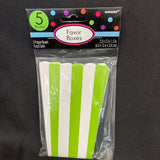 Green Striped Popcorn Treat Boxes x 5