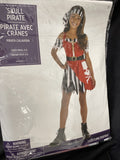 Skull Pirate Girl Caribbean  Child Costume Size Small 4-6