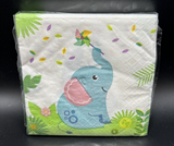 Hello Baby Shower Jungle Animals 16 Ct Beverage Napkins