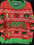 Marvel Group Heroes Kids Christmas Sweater Size Large 10-12