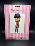 Leg Avenue Dual Net Backseam Stocking High Waist Garter OS Black 1781