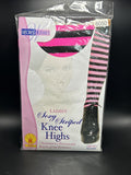 Secret Wishes Sexy Striped Knee Highs Hot Pink and Black Rubies
