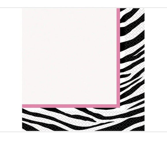 Zebra Print Party Lunch Napkins 16ct 13x13”