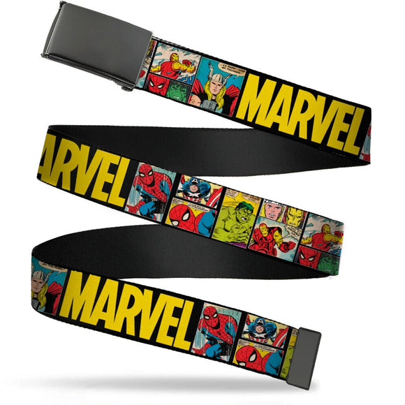 Black Buckle Web Belt - MARVEL/Retro Comic Panels- WAV042