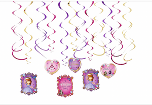 Disney Sofia the First Birthday Party Decorations 6 Foil Swirls