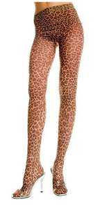 Music Legs Hosiery Opaque Leopard Print Pantyhose Style 670 OSFM