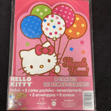 2010 Sanrio | Hello Kitty | Balloon Dreams | Thank You Cards | 8- Count | New!