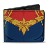 Captain Marvel Character Close-Up Front  Back Bifold Buckle Down Wallet Marvel
