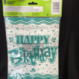 Vintage Birthday Party Loot Bags Plastic Sacks 8 Count Retro Birthday Font Theme