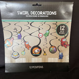 Among Us Spies in Space Paper Hanging Swirl Decorations (12ct)