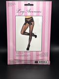 Leg Avenue Spandex Woven Bow Sheer Backseam Crotchless Pantyhose 7913 OSFM