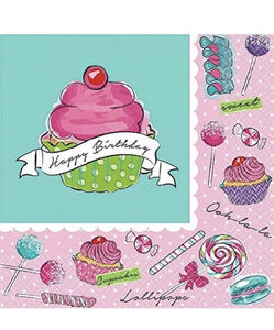 Birthday Sweets Cupcake Candy Pink Birthday Party Bulk Paper Beverage 36 Napkins