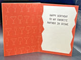 Happy Birthday (Partner in Crime) Greeting Card w/Envelope1