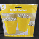 Amscan Paper Popcorn/Treat Boxes; 5.25"H x 2.5"W Yellow 5 Per Pack