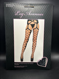 Leg Avenue Womens Diamond Fishnet Opaque Stocking Attached Garter Belt 1778 OSFM