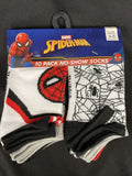Marvel Spiderman Assorted No Show Kids 10 Pack Socks Size 6-8