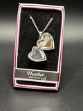 Heart Picture Locket With Love Necklace 16-18" Chain Heather