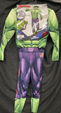 Avengers Hulk Child Costume Muscle Chest Padded Jumpsuit Plastic Mask Medium