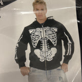Men's Adult Lg 42-44 Skeleton Costume Hoodie Sweatshirt4
