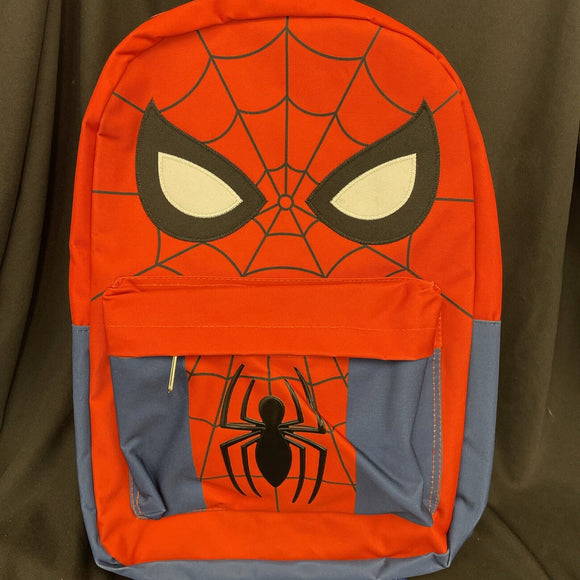 Marvel Spiderman Eyes & Web  Backpack 2 Zipper Compartment