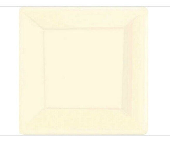 Vanilla Cream Paper Square Dinner Plates 20ct