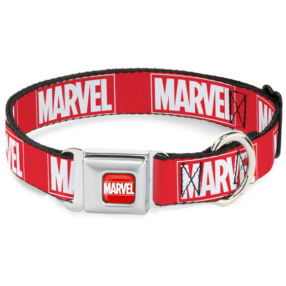 MARVEL Full Color Red/White Seatbelt Buckle Collar - WMC187 Large