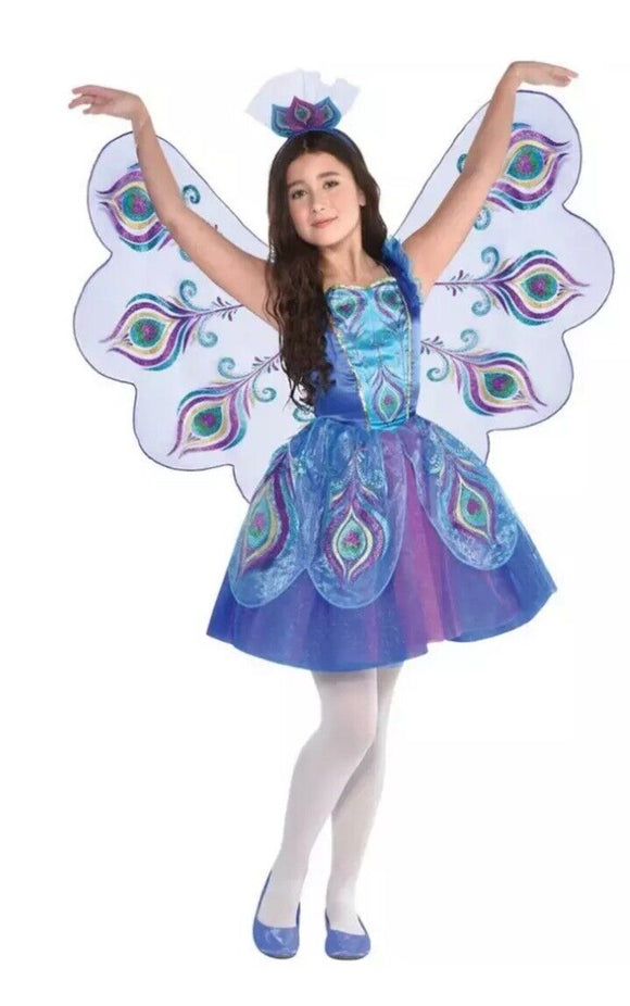 Pretty Peacock Girl's Large 12-14 Halloween Costume