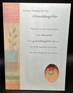 Thanksgiving Granddaughter Greeting Card w/Envelope