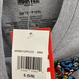 Kids Crew Neck Marvel Long Sleeve Graphic T-Shirt, S(5/6) , Gray
