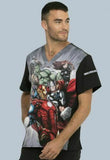 Avengers Cherokee Scrubs Tooniforms Marvel Mens V Neck Top TF708 MAIT Sz M