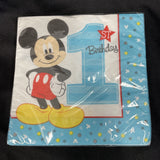 Mickey Mouse Fun to Be One 16 Luncheon Napkins 1st Birthday Party