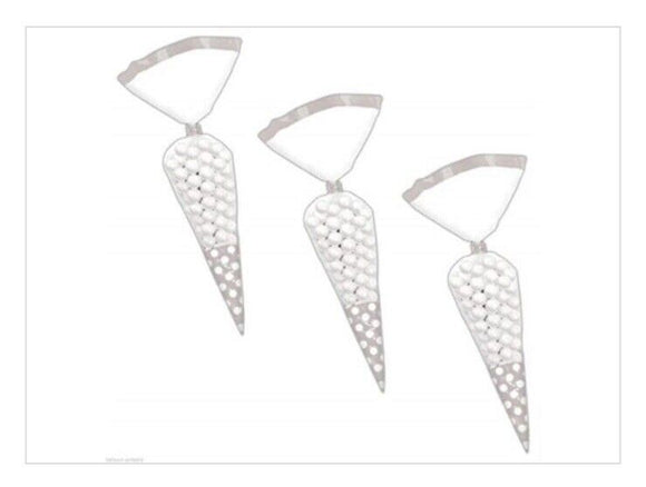 Amscan Cone Shaped Polka Dot Silver Plastic Favor Bag 10Ct