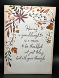 Happy Thanksgiving Granddaughter Greeting Card w/Envelope