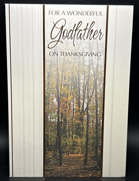 Happy Thanksgiving Godfather Greeting Card w/Envelope