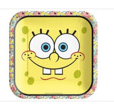 SpongeBob SquarePants All the Faces Large Square Paper Plates (8ct)