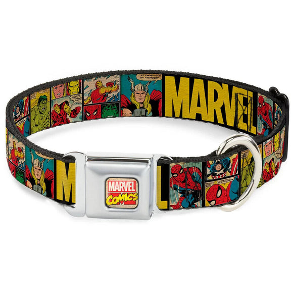 MARVEL COMICS Marvel Comics Logo Full Color Seatbelt Buckle Collar - WAV042
