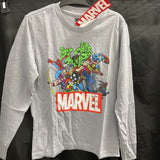 Kids Crew Neck Marvel Long Sleeve Graphic T-Shirt, M(7/8) , Gray