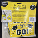 School Congrats Grad Yellow Pride 12x Foil Danglers