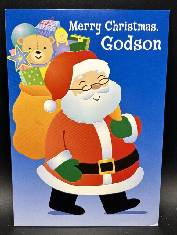 Merry Christmas Godson Greeting Card w/Envelope