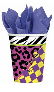 Totally 80's Party Supplies 9oz Paper Cups 8ct. (E)