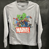 Kids Crew Neck Marvel Long Sleeve Graphic T-Shirt, XS (4) , Gray