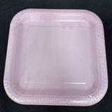 Unique Industries Square Dessert Plates, 7", Light Pink