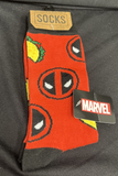 Bioworld Marvel Deadpool Tacos Men's Crew Socks Shoe Size 6-12