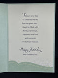 God Bless You Happy Birthday Greeting Card w/Envelope